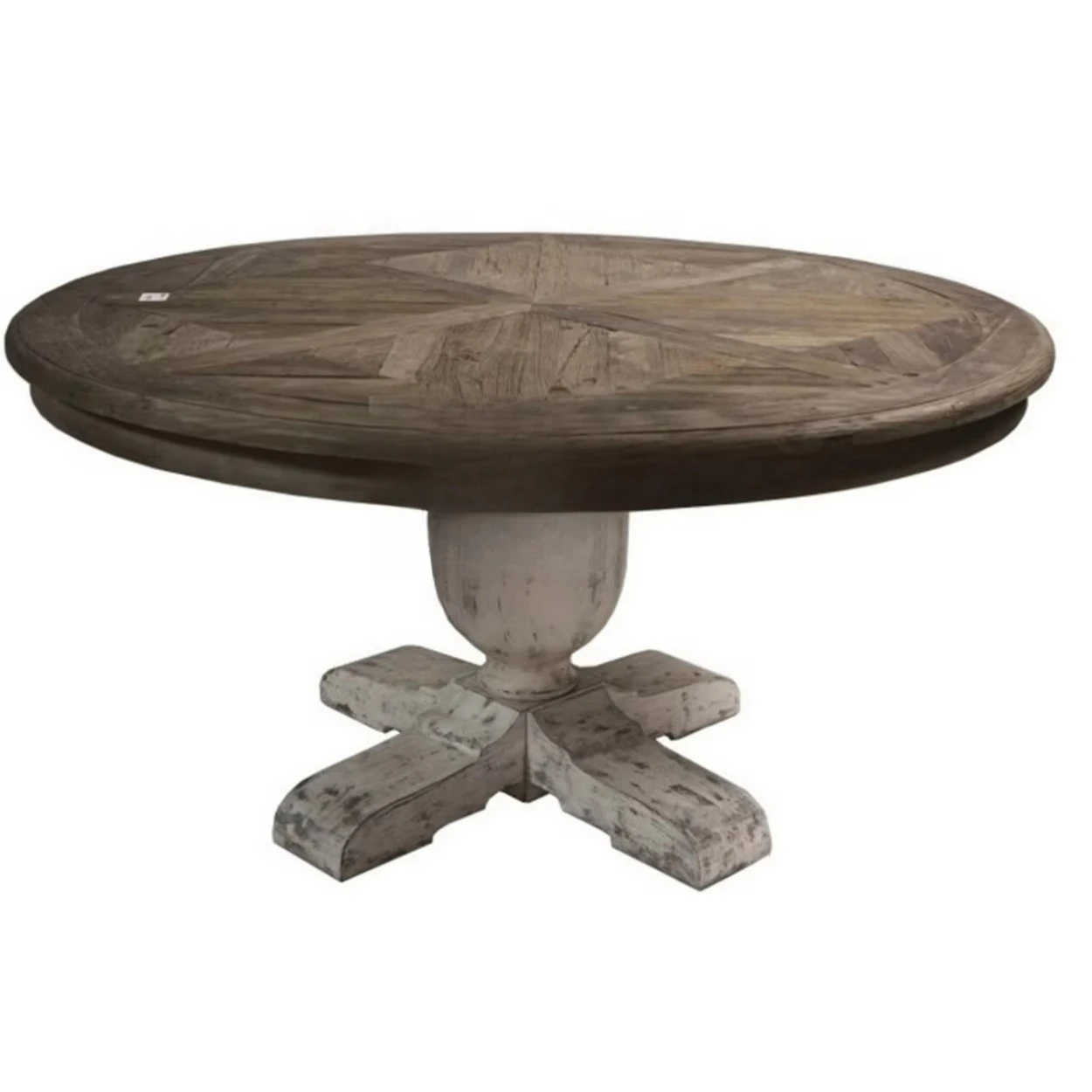 

# Parquet Top 6 Seaters Restaurant Catering Tables Vintage Reclaimed Solid Wood Round Wooden Dining Tables