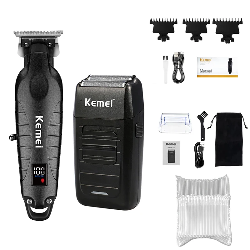 Kemei tondeuse set voor mannen, elektrisch scheerapparaat, tondeuse, professionele snijmachine, KM-2290, KM-2293, KM-1102