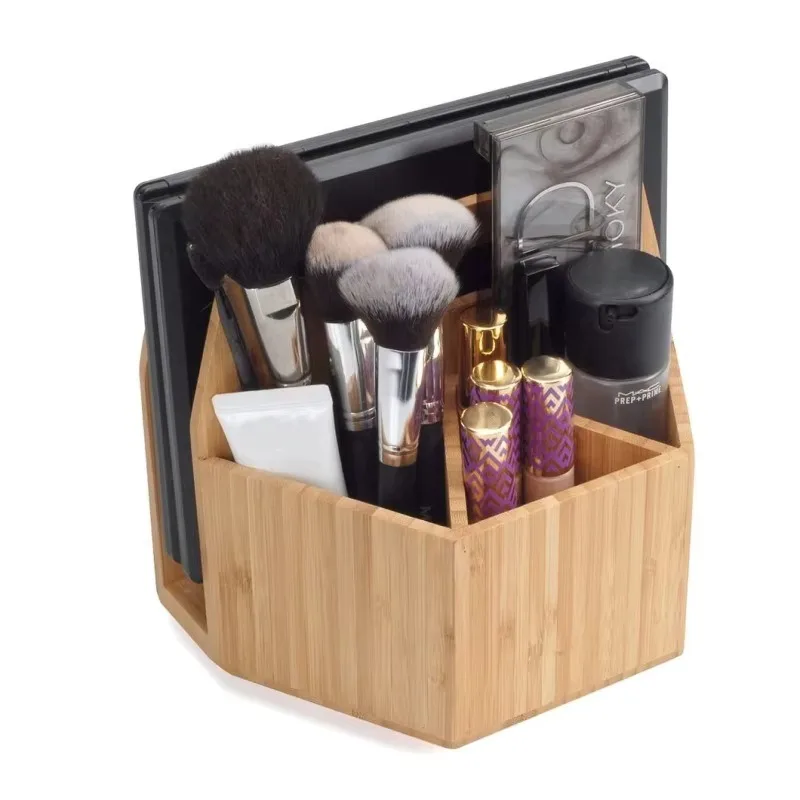 Bamboo Lazy Susan Turntable - 360° Rotating Countertop Organizer, Versatile Storage Rack for Spices, Cosmetics & Tableware