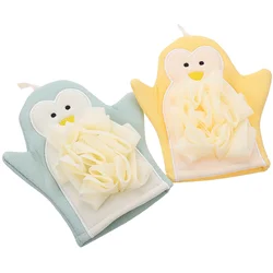 2 uds toalla guantes de baño de dibujos animados toallas de bebé jabón corporal fregado ducha manoplas limpias limpieza exfoliante