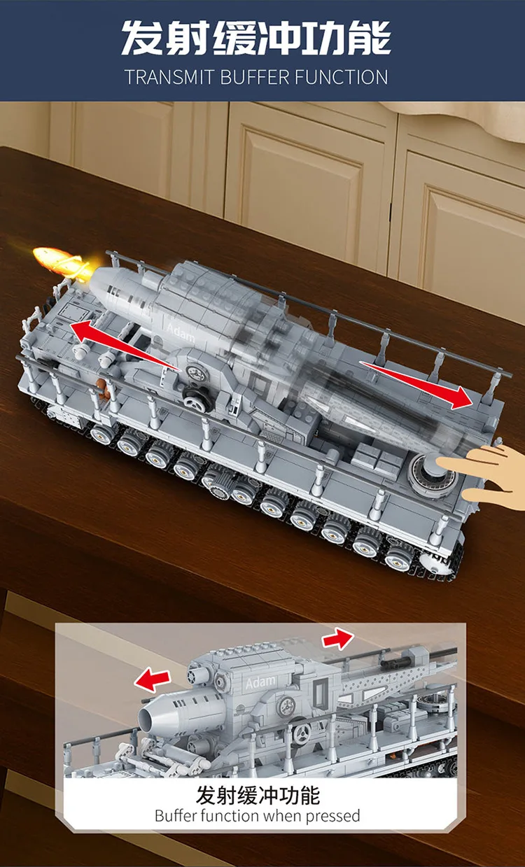 2875 stuks Militaire Karl-Gerat MOC Bouwstenen, Zelfrijdende Mortierwagen Model Bouwspeelgoed voor Volwassenen & Kinderen
