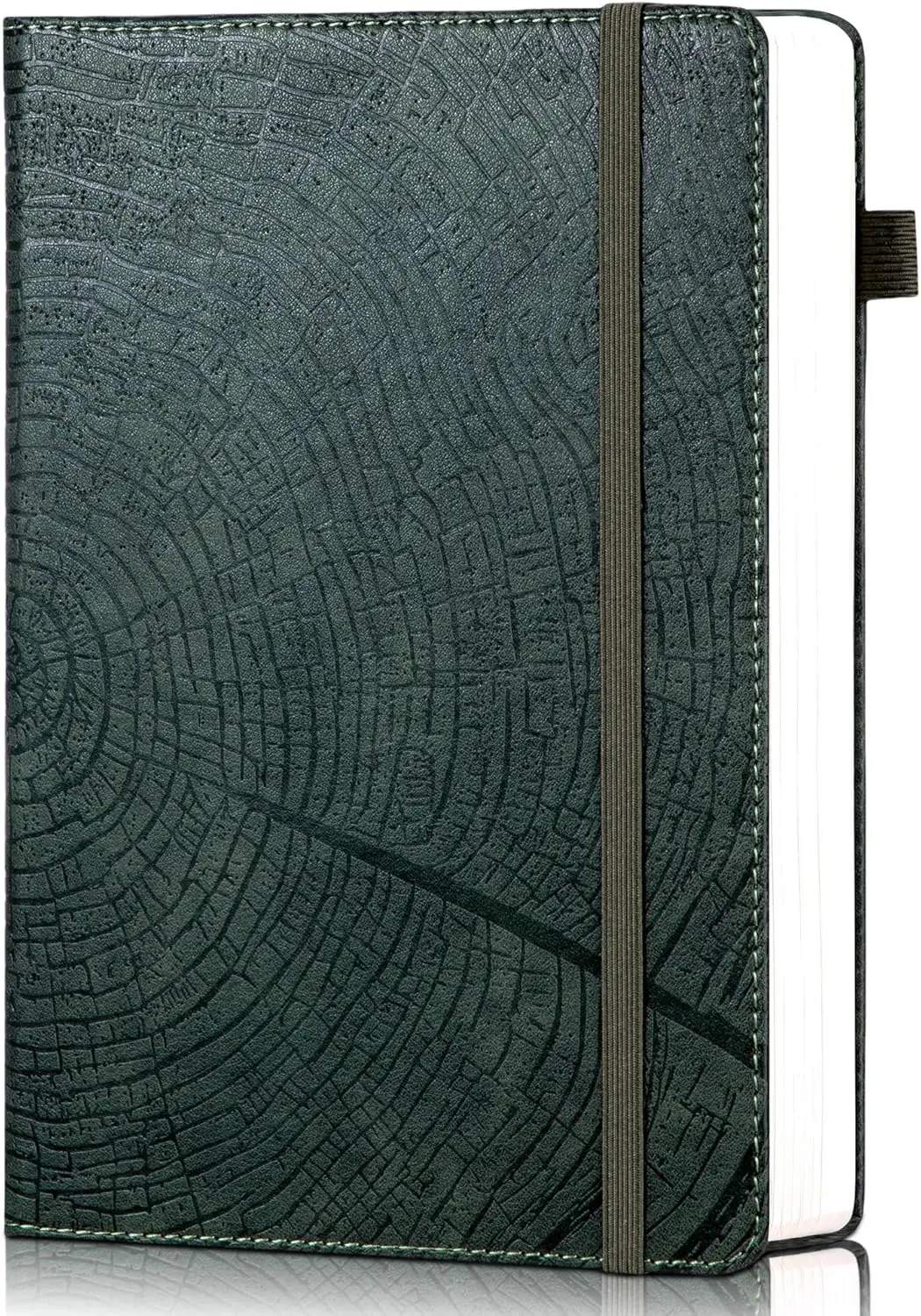 

Tree Growth Ring Leather Bound Journal, 256 Pages A5 Hardcover Notebook for Writing & Note Taking