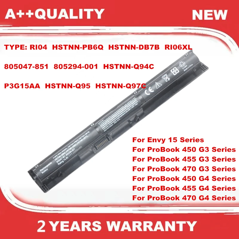 

RI04 Laptop Battery For HP ProBook 450 455 470 G3 Series 450 455 470 G4 Series For HP Envy 15 Series 15-q001tx