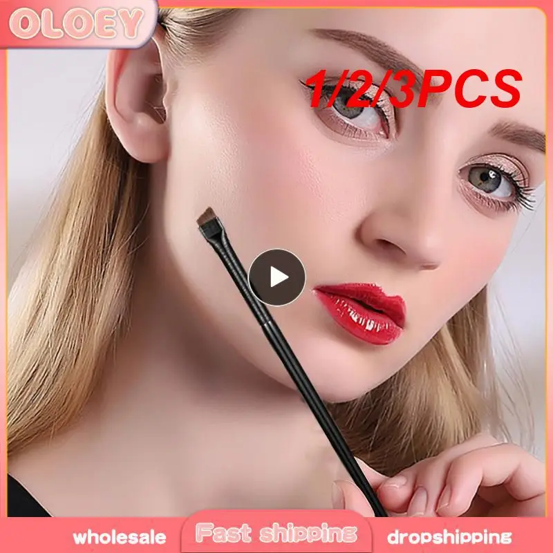 /3pcs Make-up Pinsel abgewinkelt dünne Augenbrauen Pinsel flach fein Eyeliner Pinsel profession elle Liner Stirn Schönheit Make-up Werkzeug Frauen