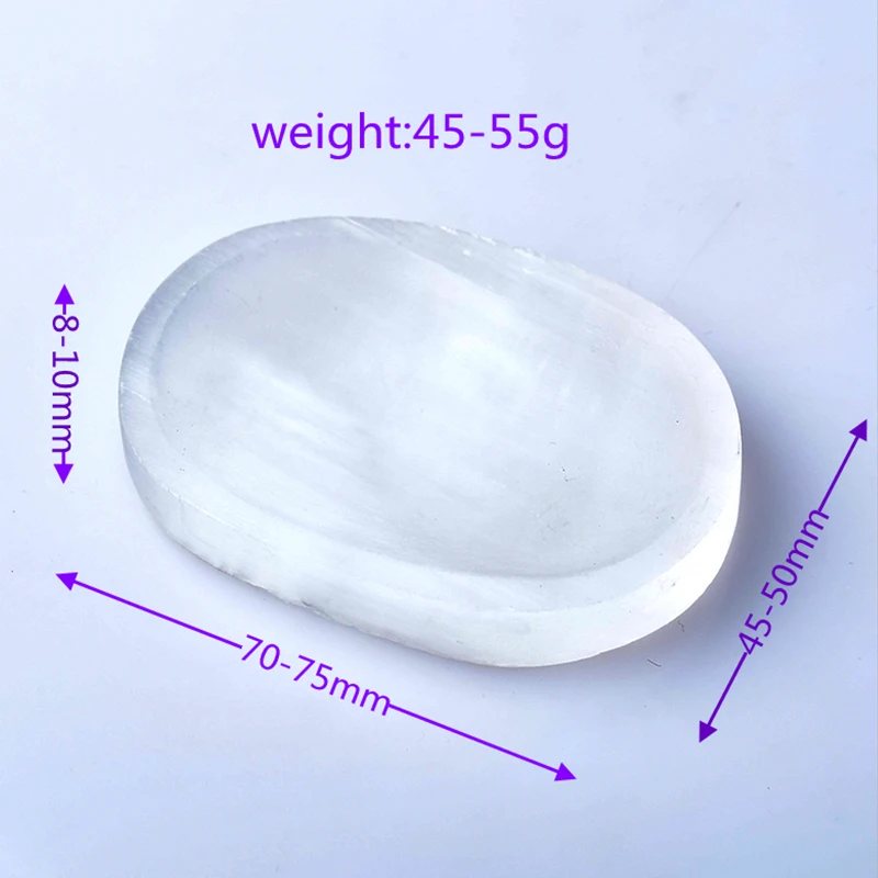 1PC 100% Natural Selenite Bowl Plate Rough Carved Quartz Crystal Grid Fengshui Quartz Mineral Chakra For Home Decor Healing Gift