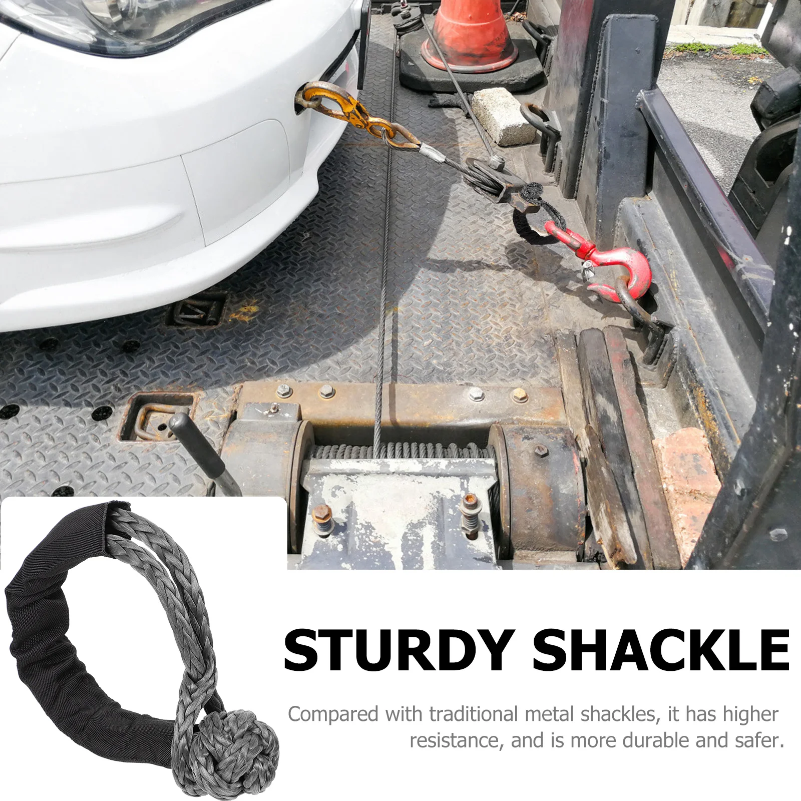 

1Pcs Sturdy Nylon Shackle High-Strength Lightweight Portable Soft Shackle for Off-Road Vehicle Rescue Towing Tools