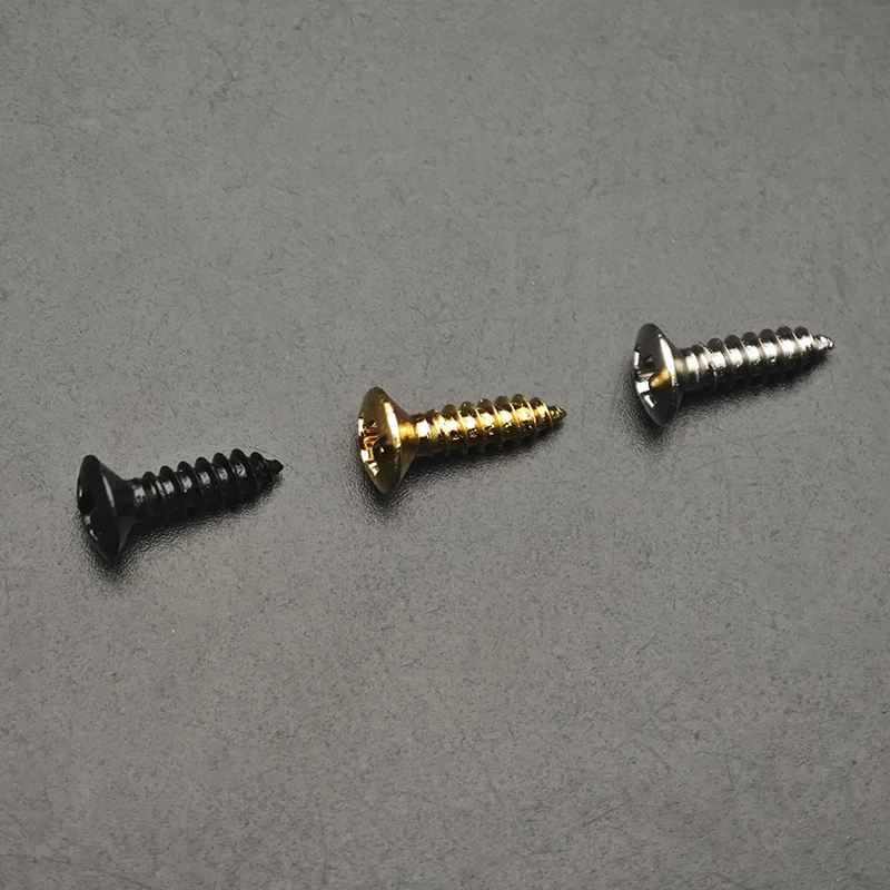 100pcs ST TL Style Electric Bass Guitar Pickguard Screws 3*12mm Cavity Cover Jack Cover Plate Screw Guitar Accessories
