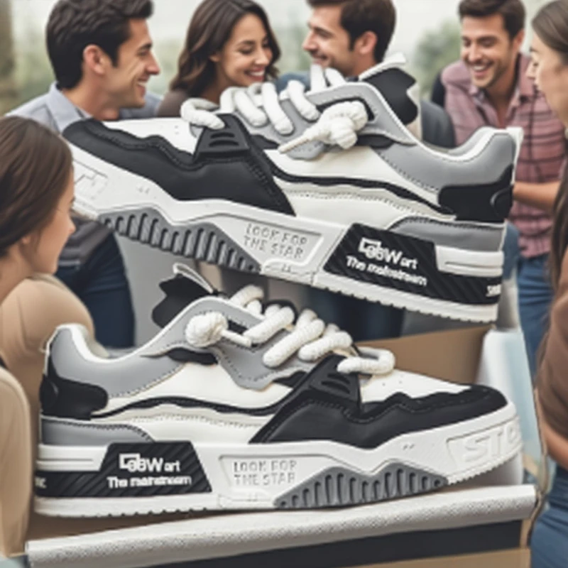 

2025 Trending Men's Chunky Sole Casual Sneakers Non-Slip Thick Lace-Up Athletic Shoes Streetwear Footwear for Teen Boys Youth