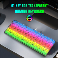 HXSJ V700 Wired Gaming Keyboard,RGB Backlit Ultra-Compact Small Keyboard Mini Compact 61 Keys Keyboard