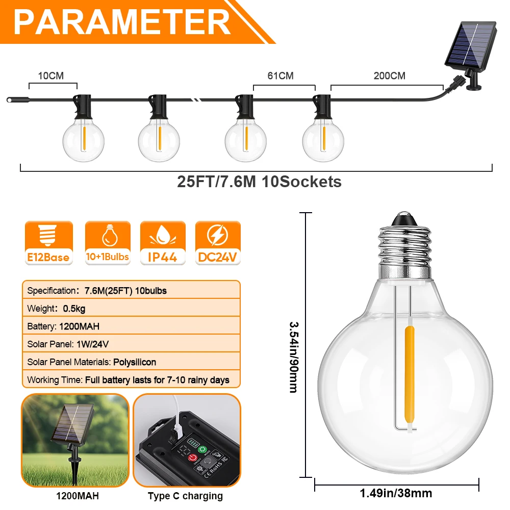 Grensk G40 Solar Light String 7