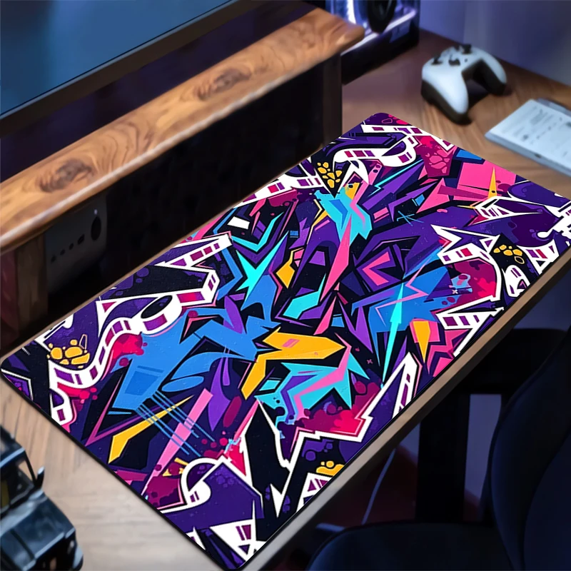Mouse Pad Graffiti spray painting Anime Gamer Gaming Accessories Varmilo Keyboard PC Computer Desk Mat XXL Carpet Mousepad
