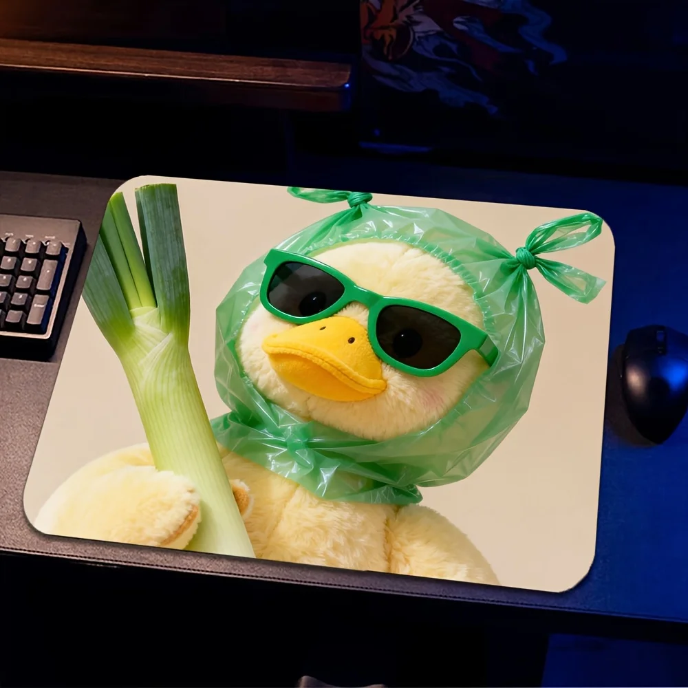 

Забавный крутой коврик для мыши в виде утки с зеленым луком, плюшевый коврик для стола в виде утки с солнцезащитными очками, нескользящий игровой коврик для мыши для офиса, подарок для декора интерьера