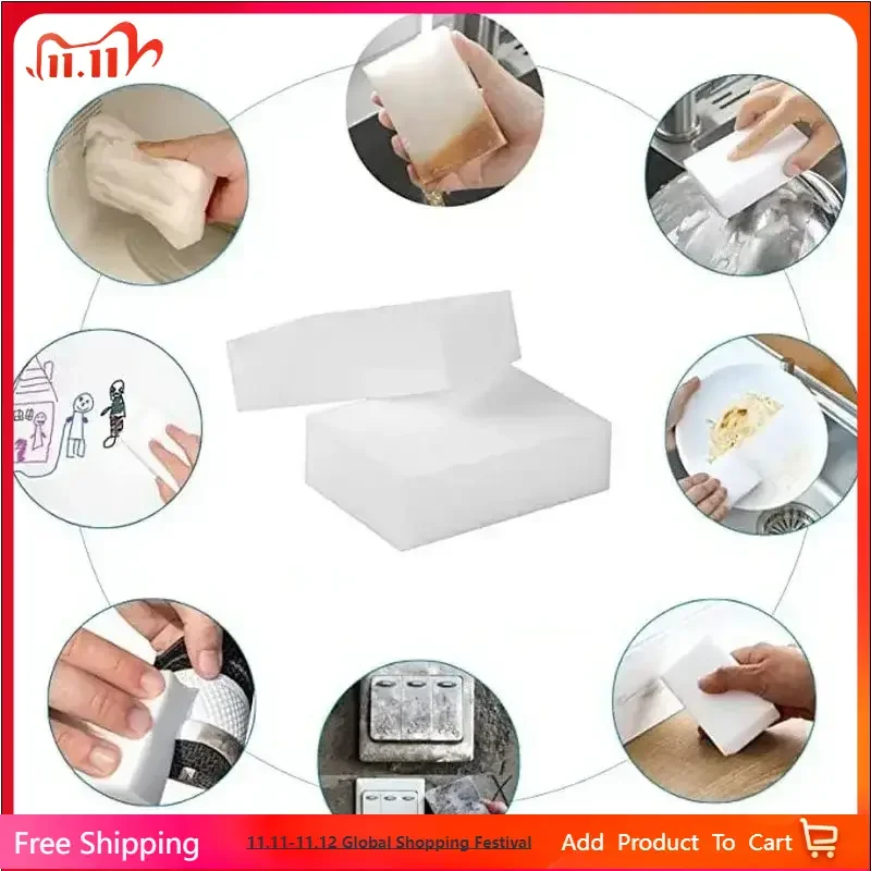 

20PCS Magic Sponge Eraser White Melamine Sponge for Dishwashing Kitchen Bathroom Office Cleaner Cleaning Tools