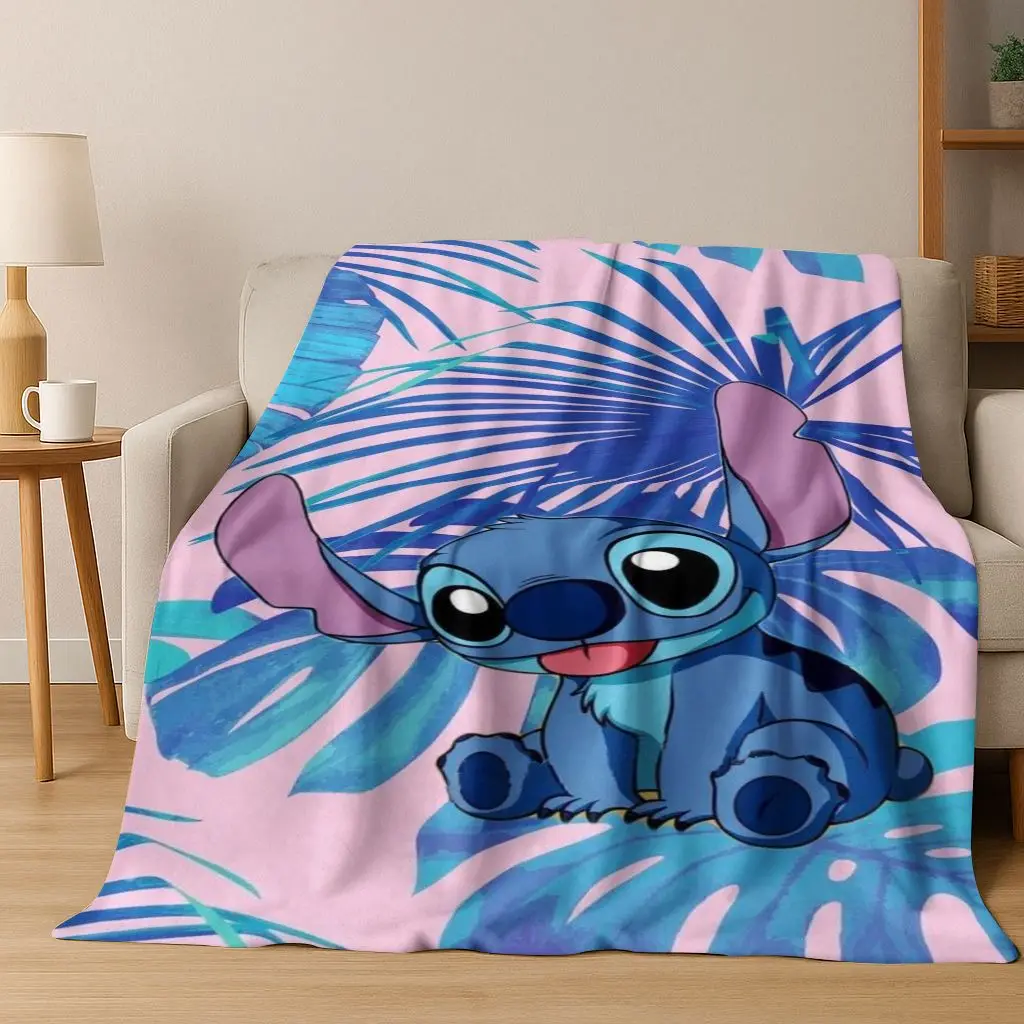 ثلاثية الأبعاد ليلو وستيتش الوحش الكرتون لطيف الطفل الفانيلا بطانية لينة بطانية دافئة لغرفة النوم غرفة المعيشة السرير السفر نزهة هدية