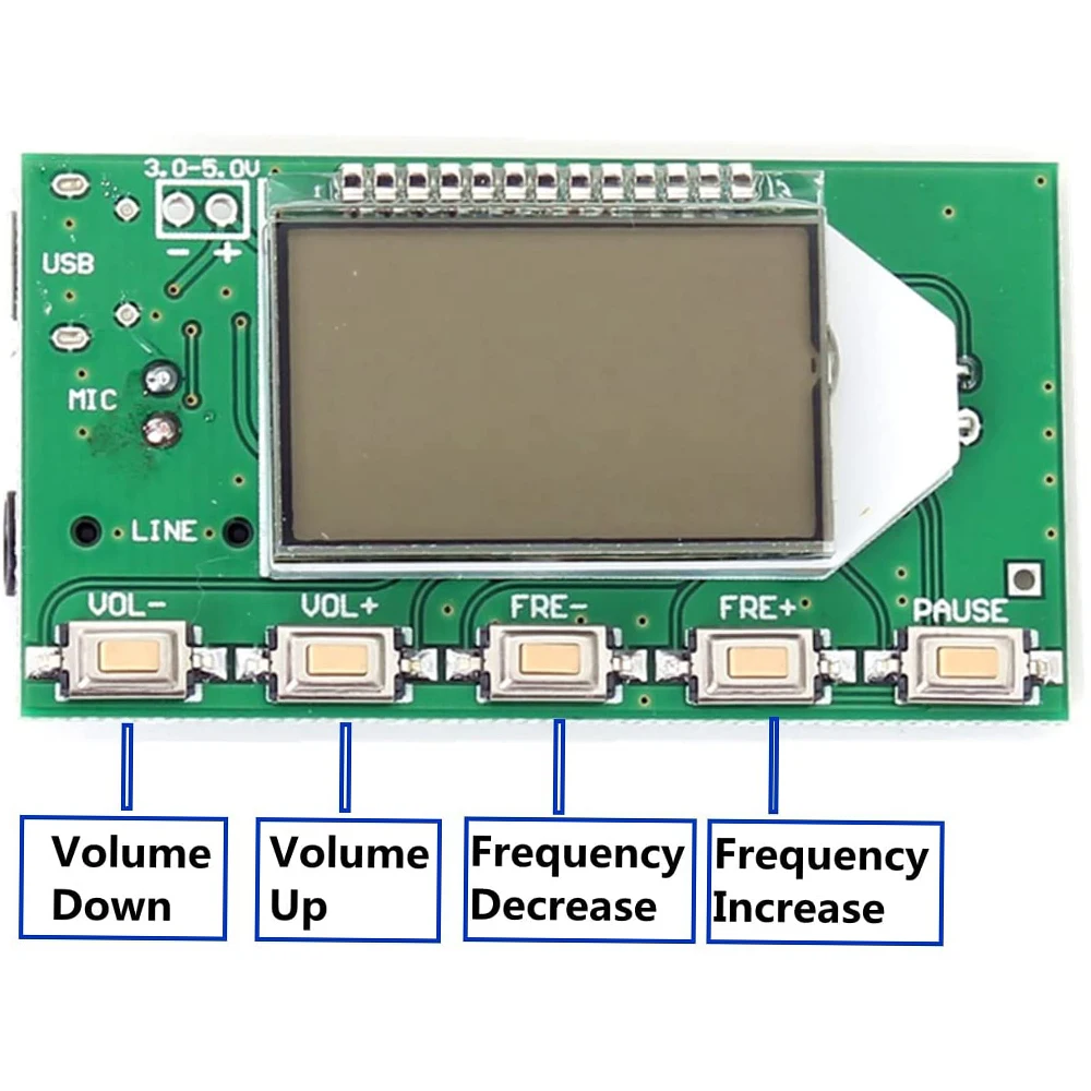 Digital FM Radio Wireless Receiver Transmitter Stereo Board Frequency Modulation Radio Module Amplifier LCD Display DSP DIY Kit