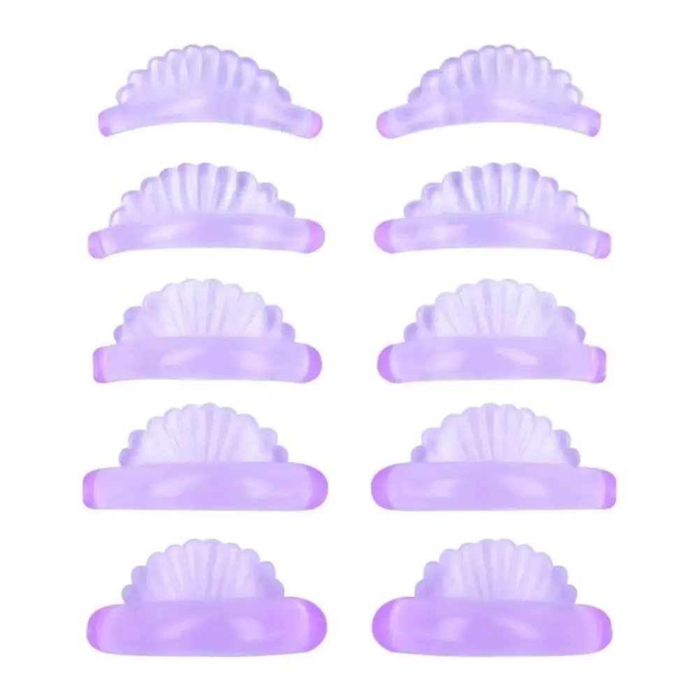 5Pairs Applicator Tools Silicone Eyelash Perm Pads 3D Eyelash Curler Accessories Shell Style Sticky Lashes Rods Reusable