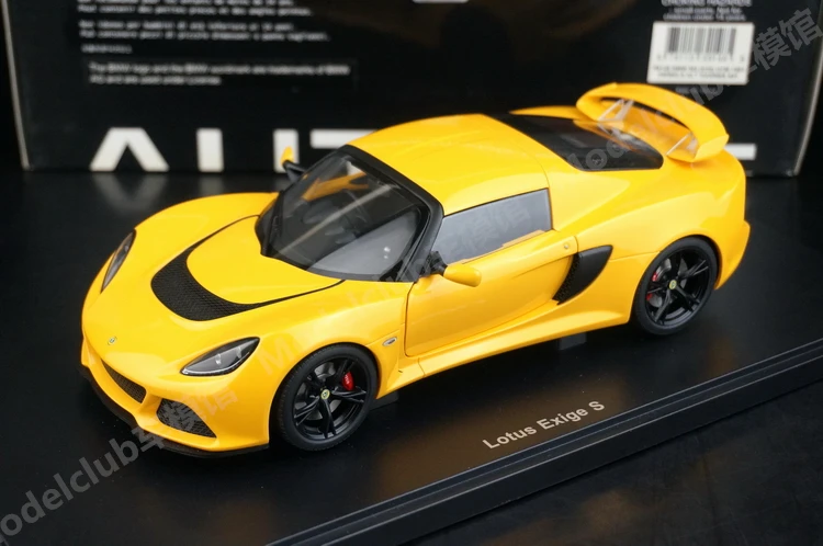 Autoart 1:18 Exige S 옐로우 합금 풀 오픈 시뮬레이션 한정판, 합금 금속 정적 자동차 모델 장난감