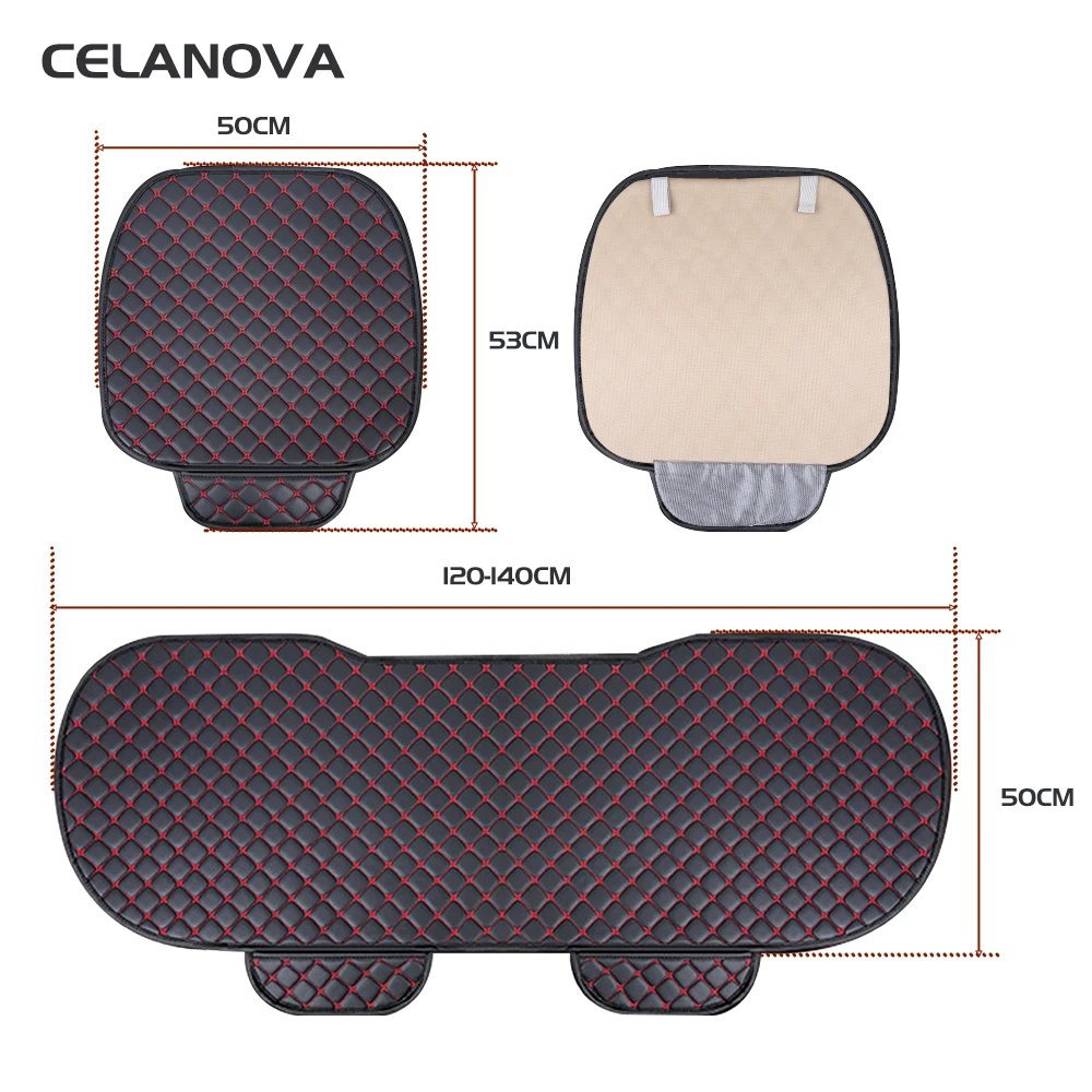 PU Leather Universal Car Seat Cover Auto Chair Front Rear Back Anti Slip Waterproof Breathable Mat Four Season Seat Protector