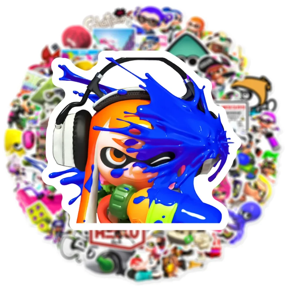 Imagem -04 - Cool Anime Adesivos de Splatoon Game Faça Você Mesmo Graffiti Adesivo para Telefone Motocicleta Laptop Mala Moda Legal Kid Toy Gift Novo 10 Pcs 50 Pcs