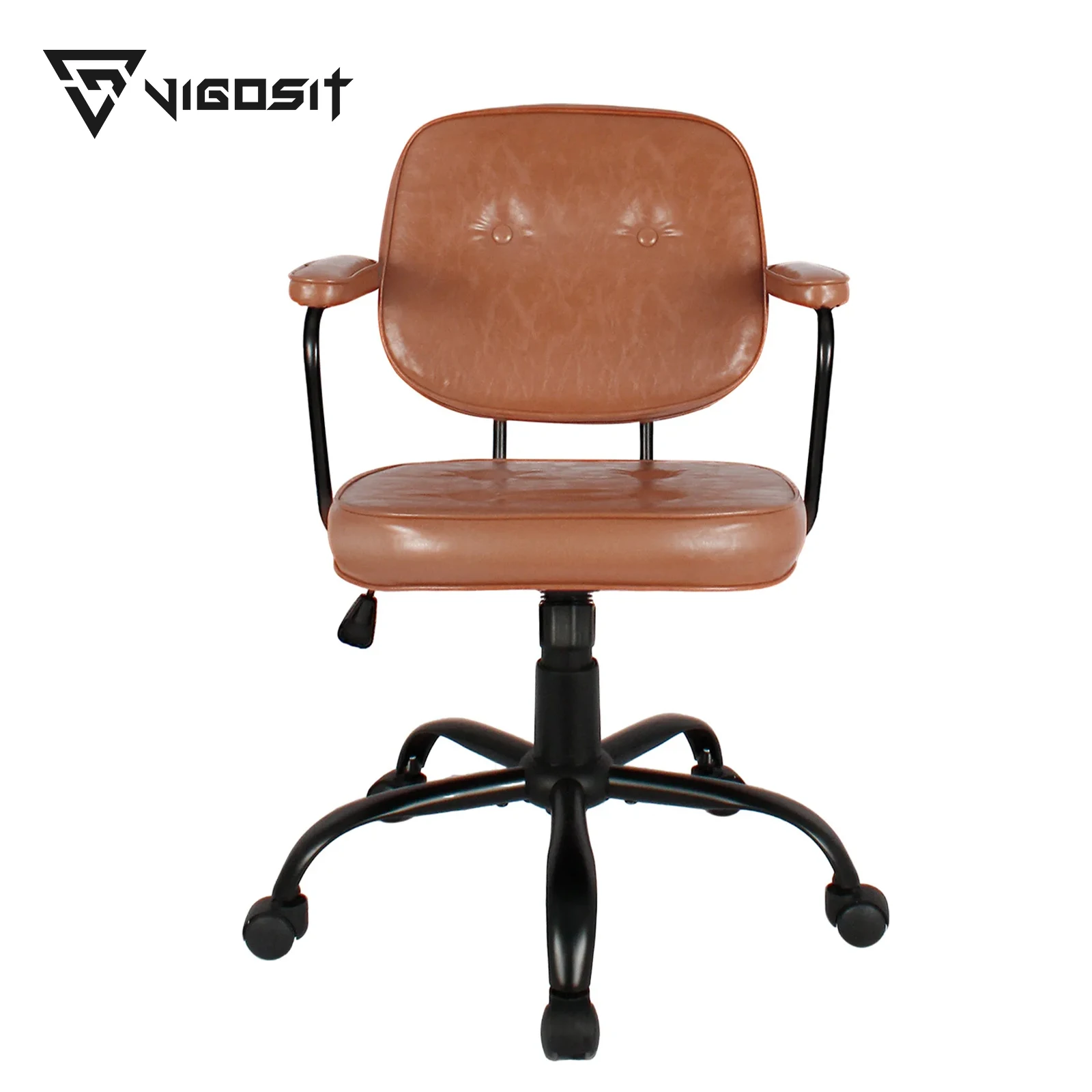 Chaise de bureau Vigosit, aspect cuir, ergonomique, pivotante à 360° °   Fauteuil pivotant, réglage en hauteur et accoudoirs, capacité de charge jusqu'à 180 kg, R