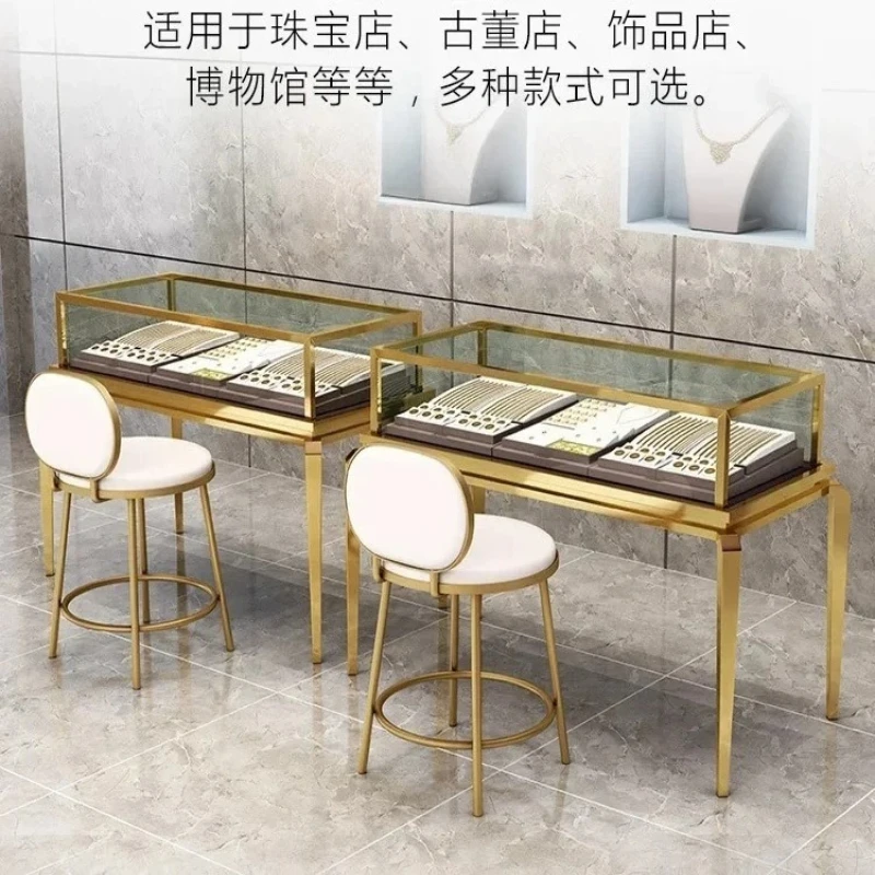 Gold Shop Jewelry Counter Museum Display Display Shelf  Jewelry Showcase Tempered Glass