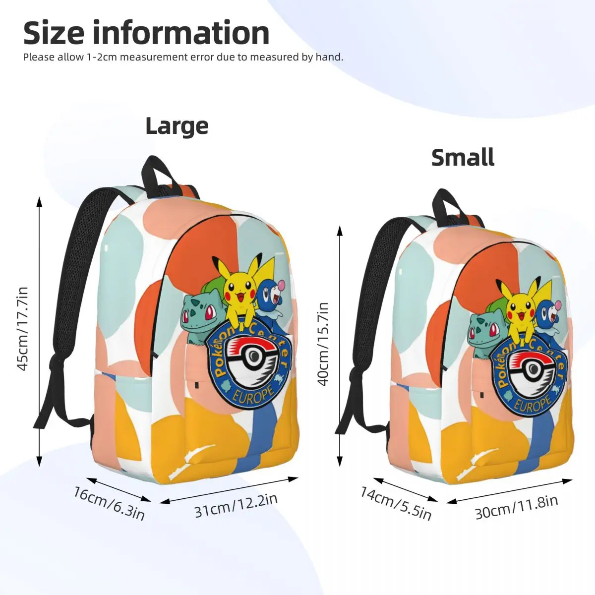 Popular Anime Kindergarten Bag Pikachu Teenager Versatile High School Birthday Large Capacity Storage Bag