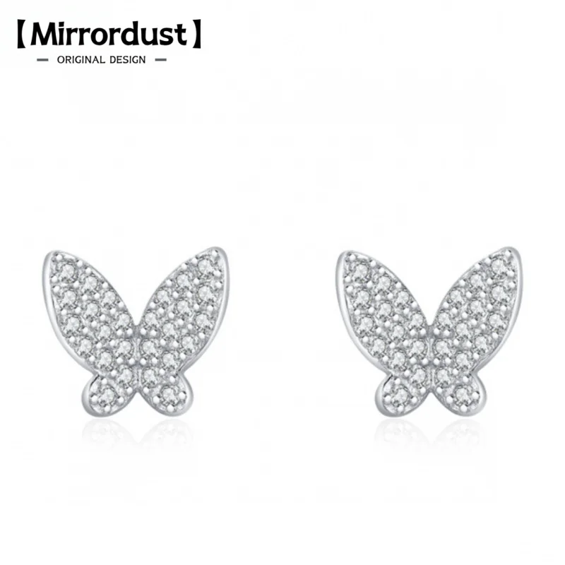 

【Mirrordust】S925 Серебряные серьги-гвоздики с супер сверкающими бриллиантами для женщин, элитные серьги во французском стиле, ювелирные изделия