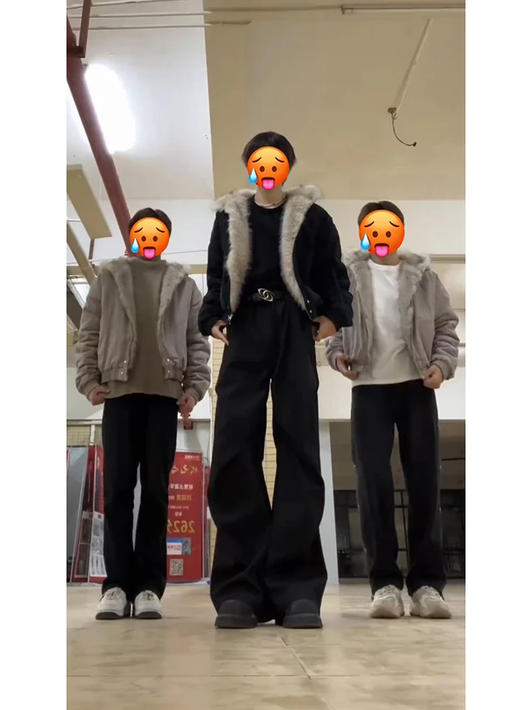 

Мужские рабочие брюки Bla Fce на флисовой подкладке, осенне-зимние, в американском стиле, широкие, повседневные, молодежные, в стиле парашютиста