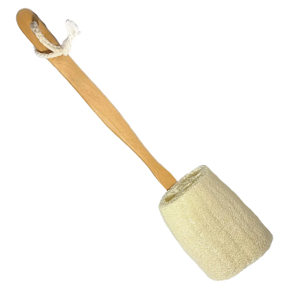 

Bath Tub Scrubber Comfortable Skin Brush Body Wash Wood Cleaning Loofah Stick Handheld Exfoliating Shower