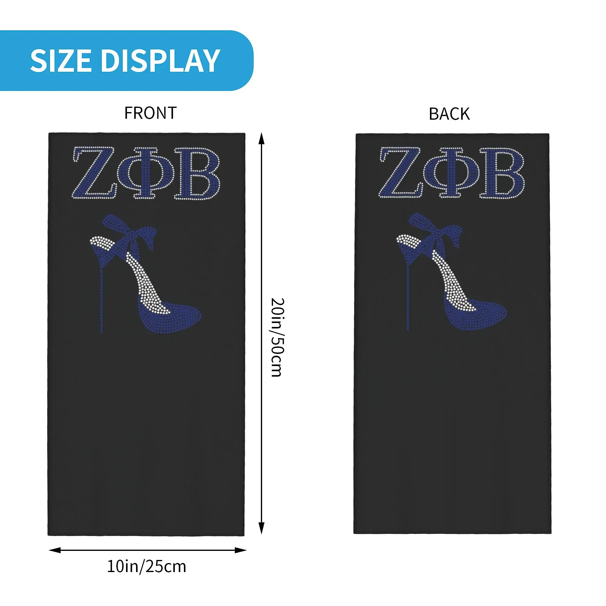 Custom Zeta Phi Beta  Sorority Bandana Neck Gaiter Windproof Face Scarf Cover Men Women Greek Letter Headwear Tube Balaclava