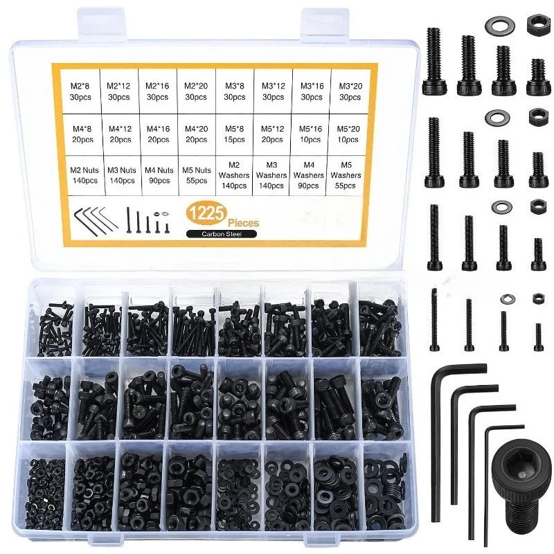 For Boxed Screws 1760pcs 1225pcs Round Head Cup Head, Hexagon Screw Combination Set