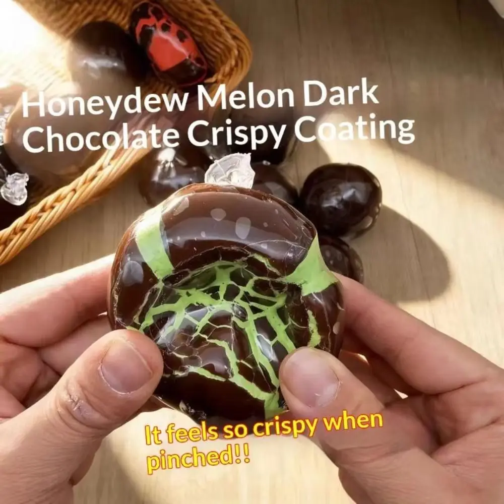 Mint Black Chocolate Sensory Fidget Slow Rebound Crispy Ball Stress Relieving Crunchy Chocolate Wax Coating Handmade Ball