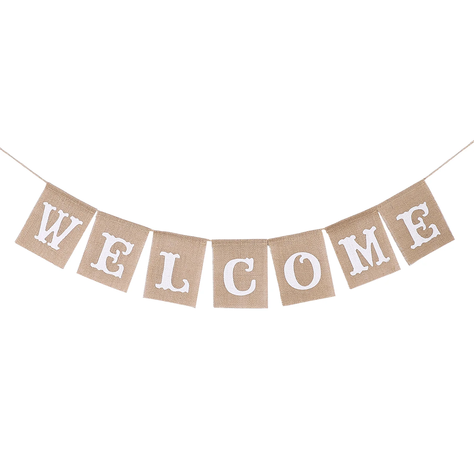 

Premium Burlap Welcome Banner Reusable Party Decoration Wedding Christmas New Year Bunting Garland Festive Streamer Bridal