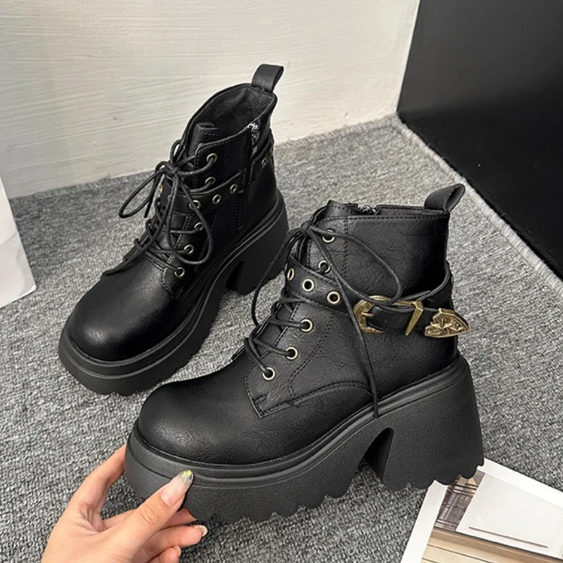 من المألوف الأكثر مبيعا ومتعددة الاستخدامات عالية الكعب حذاء من الجلد النساء أنيقة شتاء جديد 2025 أحذية الموضة مثير مكتنزة التمهيد #5