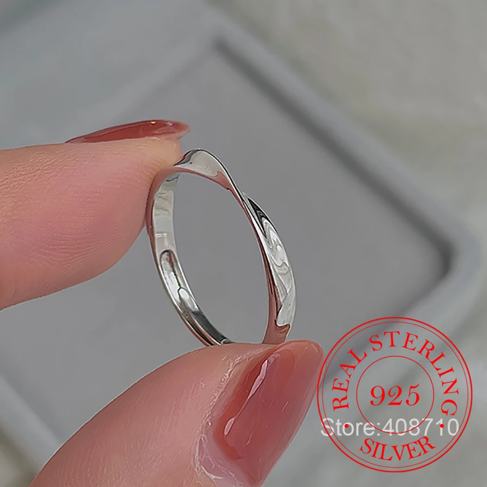 

925 Sterling Silver Mobius Adjustable Rings for Women&Men CZ Serpent Jewelry Unique Design for Wedding Engagement Party Rings