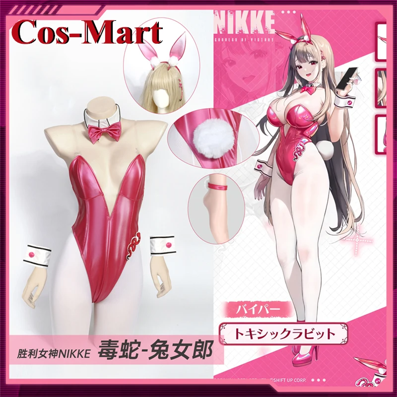 

Cos-Mart Game NIKKE Viper Cosplay Costume Bunny Girl Sexy Patent Leather Jumpsuit Female Activity Party Role Play Clothing New