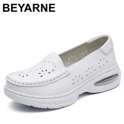 Women Wedges Platform Ladies Shoes Casual White Soft Nurse Work Shoes Hollow Out Breathable Comfort Flat Sneakers Shoes