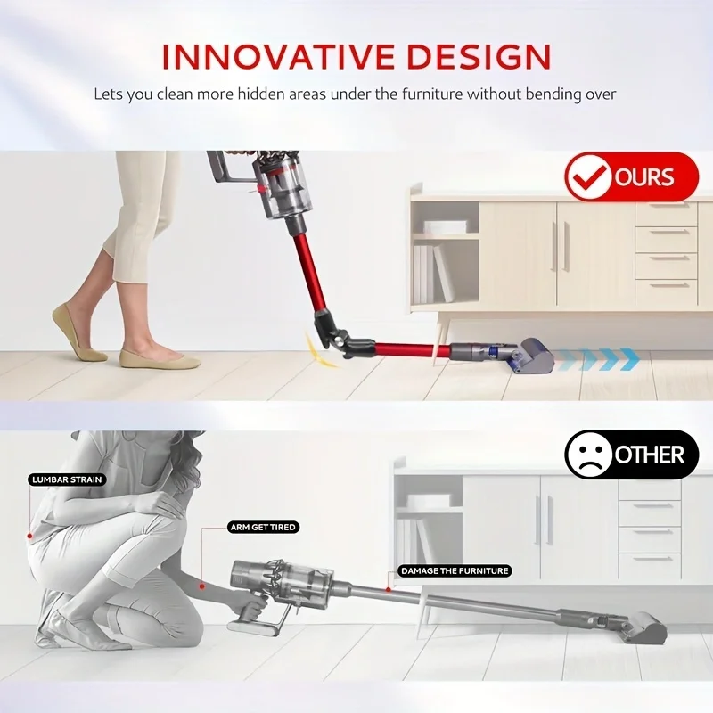 Складная быстросъемная удлинительная палочка (красная) — модернизированная для пылесосов Dyson V7, V8, V10, V11, V15