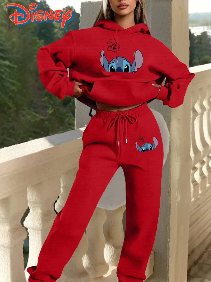 Disney Winnie de Poeh grafische hoodie en joggingbroek Gezellige beerillustratie, trui en joggingbroek met lange mouwen voor herfst/wintervrouwen