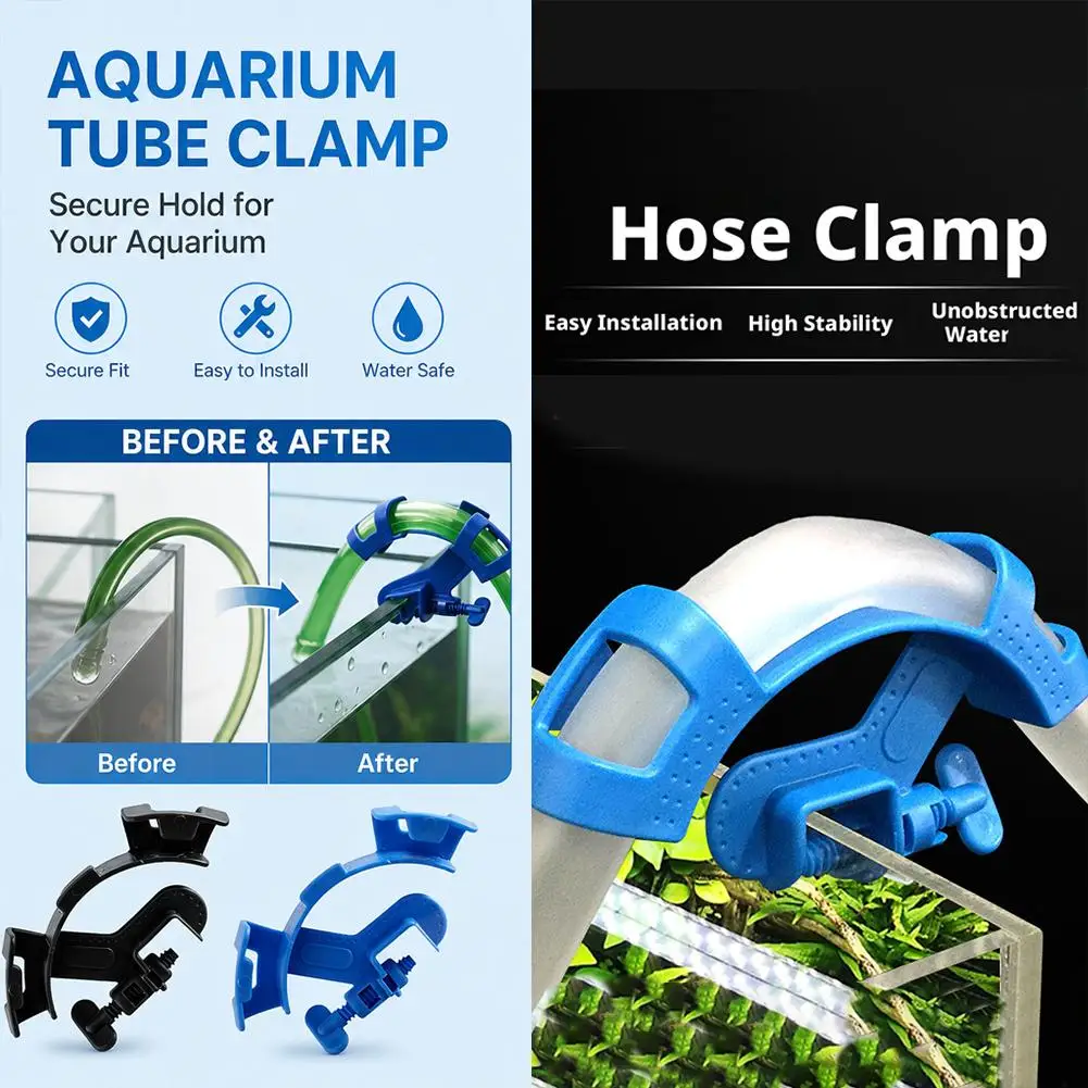 Wasserrohr-Befestigungsklammer, Aquarium-Filtrationshalter, Wasserrohrfilter zur Befestigung von Rohren im Aquarium, sicherer Schlauchhalter, Aquariumzubehör – Detail 4