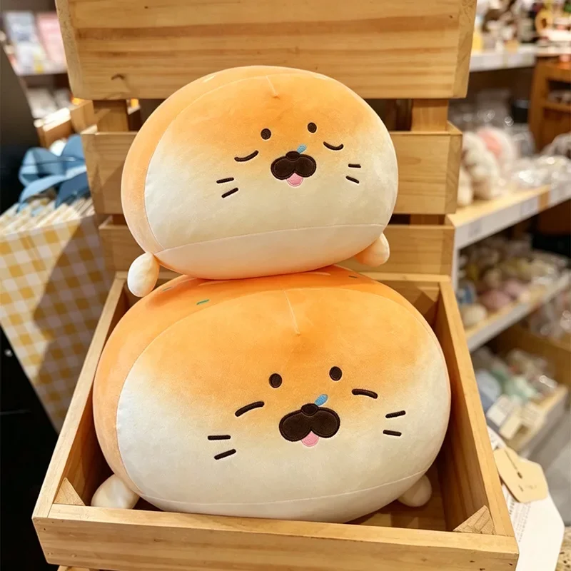 Hot Sale Cross Border Toast Seal Plush Pillow Cute Bread Stuffed Doll Soft Sleeping Cushion for Girls Bed Wholesale Home Gift