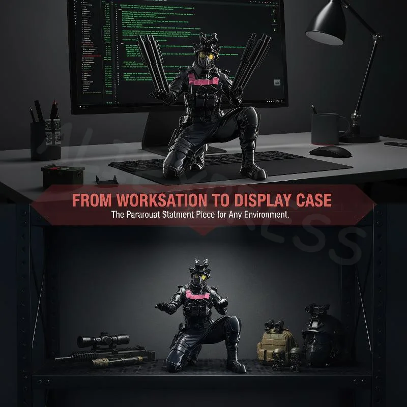 Funny Special Forces Soldier Pen Holder Plastic Warrior Pencil Storage Rack Desktop Ornament for Teens Study Desk