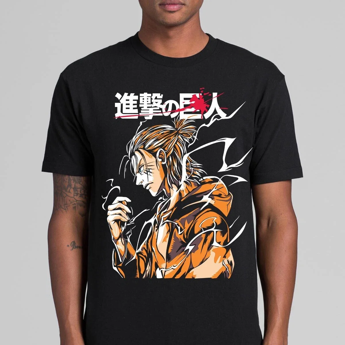 

Men's Attack on Titan Eren Yeager T Shirt Shingeki No Kyojin Tshirt Japanese Anime Summer Cotton Women Top Tee Streetwear Casual