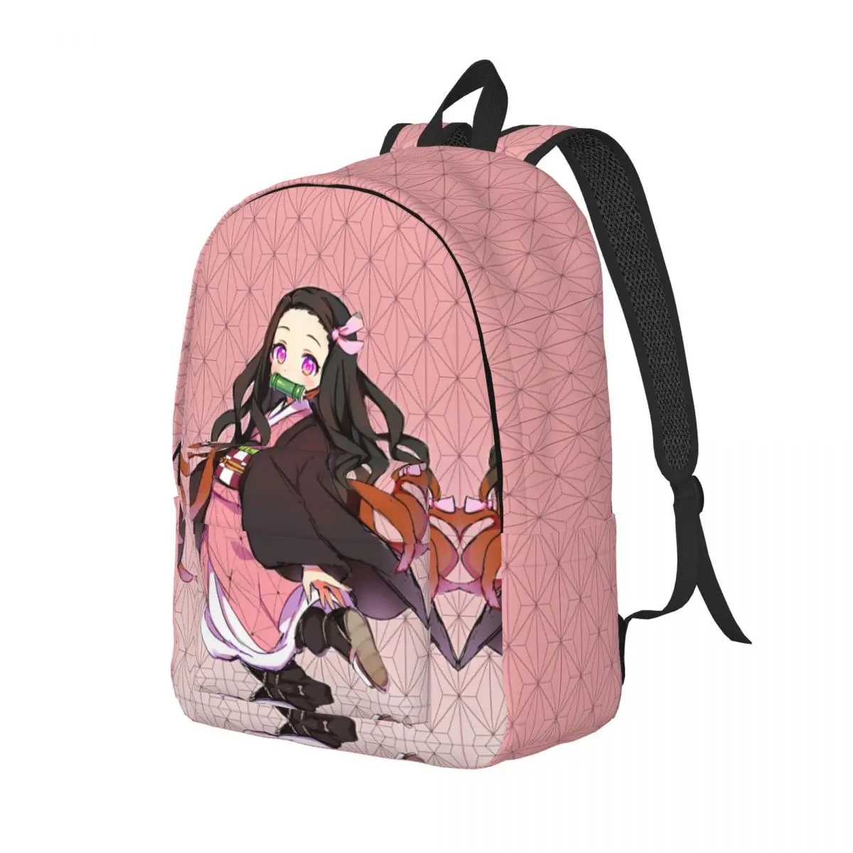 Demon Slayer Nezuko Kamado Backpack for Kindergarten Primary School Student Bookbag Daypack Sports