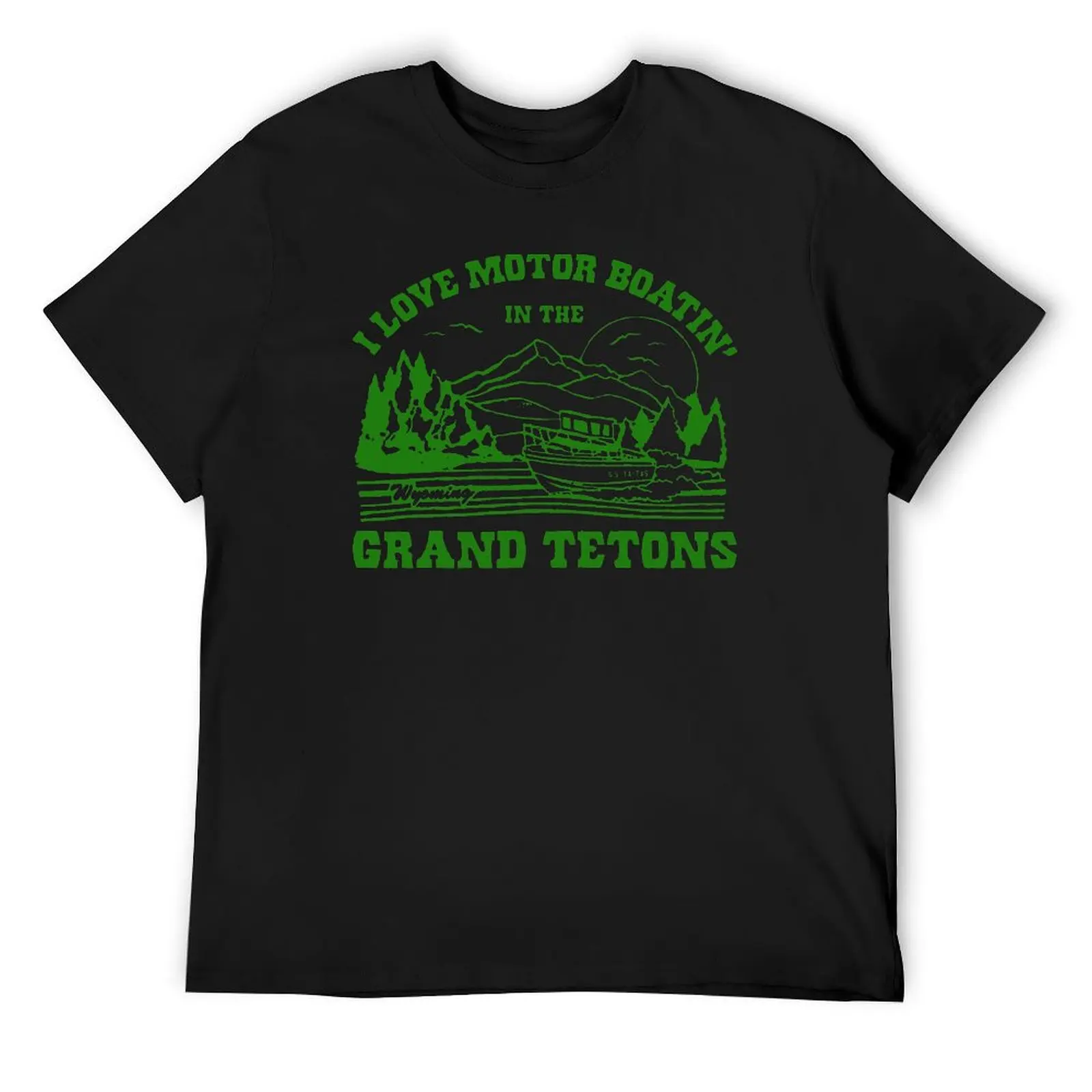 Grand Tetons Funny Camping Wyoming Boobs Dirty Adult Humor I Love Motor Boating in the Inappropriate Yellowstone Mens Wo T-Shirt