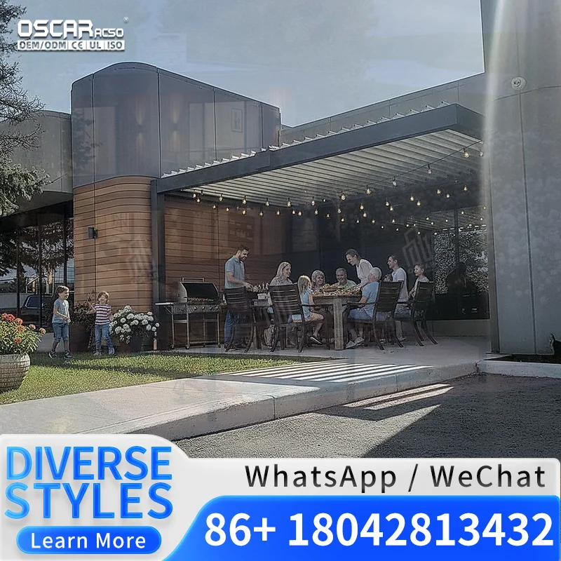 Waterproof Sun Shade Outdoor Patio Cover Steel Aluminium  Shelter for Garden Patio Balcony Pergola