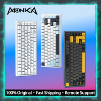 MONKA  A75 Mechanical Keyboard Hot Swappable Customized Switch CNC Aluminum Gaming Silent 5 Layer Filling Control Knob 75 Keys