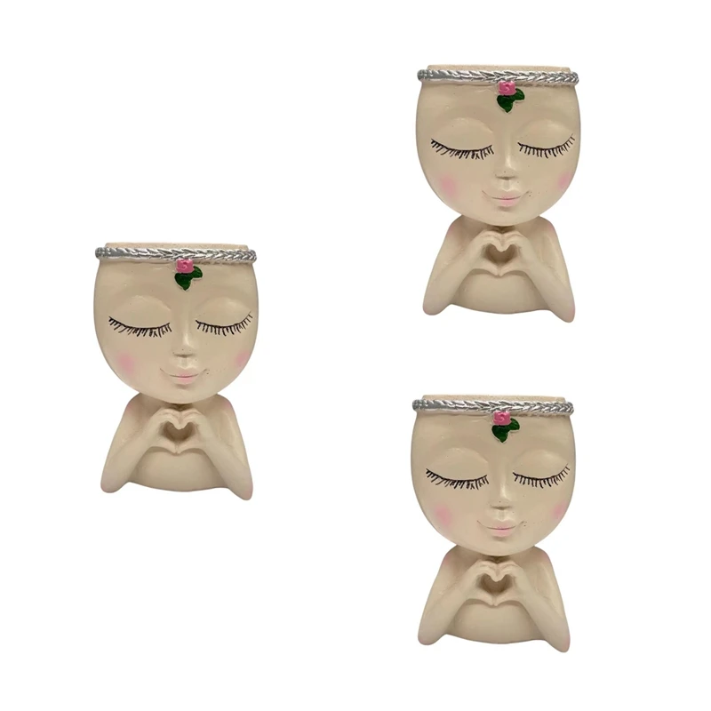 

Face Planter Resin Cute Planter Decorative Unique Plant Pots Succulent Flower Face Planter Pots Face Planter