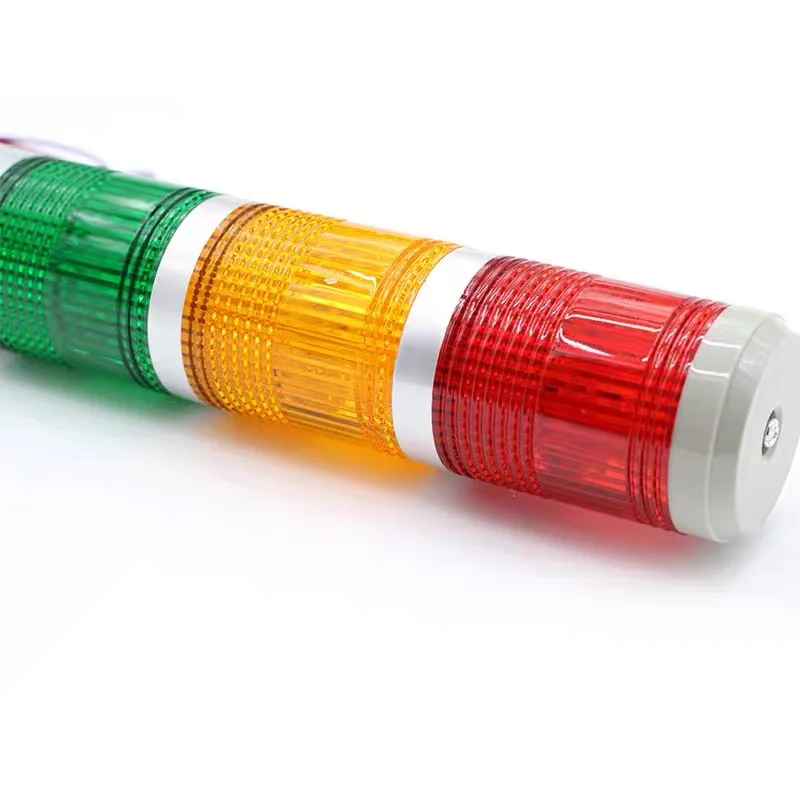 Zusen 50mm TB50-3T(W)-D Signal Tower Light Red Yellow Green | Always Bright Or Flashes | 12V 24V 110V 220V | Three Layer