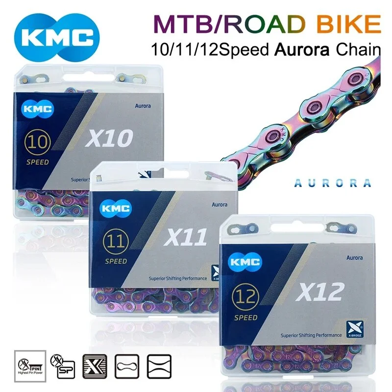Велосипедная цепь KMC X8 X9 X10 X11 X12 MTB Велосипедная цепь 8 В 9 В 10 В 11 В 12-скоростная шатунная система шоссейного велосипеда для велосипедов Shimano Sram Часть